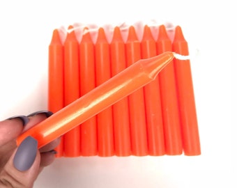 Orange Zauberkerzen, Orange Ritualkerzen, 4"-Kerzen, Zauberkerzen, Mini-Zauberkerzen, Glockenkerzen, Wicca, Wicca Zubehör