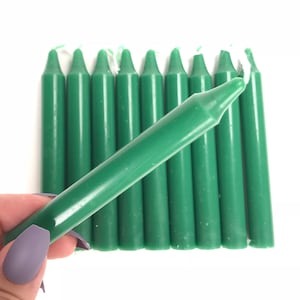 Green Mini Ritual Candles, Spell Candles 4&quot; Candles, Spells, Wicca, Wiccan, Altar, Candle Magic, Candle Magick, Heart Chakra
