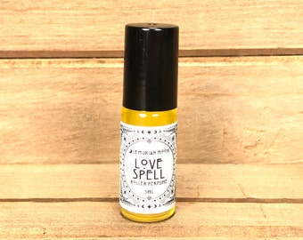 Love Spell Roller Perfume, 5mL, Organic Jojoba Oil, Geranium, Incense, Spells, Rituals, Meditation