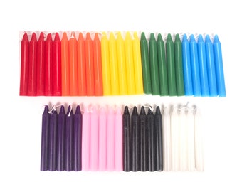 45 Spell Candles Set, Ritual 4" Candles, Chime Candles, Wicca, Candle Magic, Big Spell Candle Set, 9 Colors