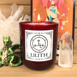 Lilith Scented Candle, Lillith, Altar Candle, Devotional Candle, Plum, Dark Rose, Peppercorn & Vanilla, Deep Wine Red Jar, Large Votive
