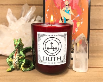 Lilith Scented Candle, Lillith, Altar Candle, Devotional Candle, Plum, Dark Rose, Peppercorn & Vanilla, Deep Wine Red Jar, Large Votive