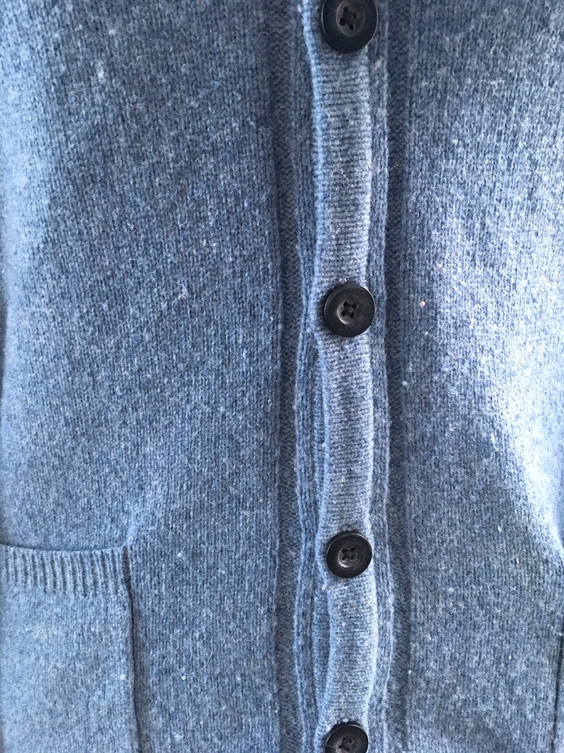 Blue lambswool cardigan