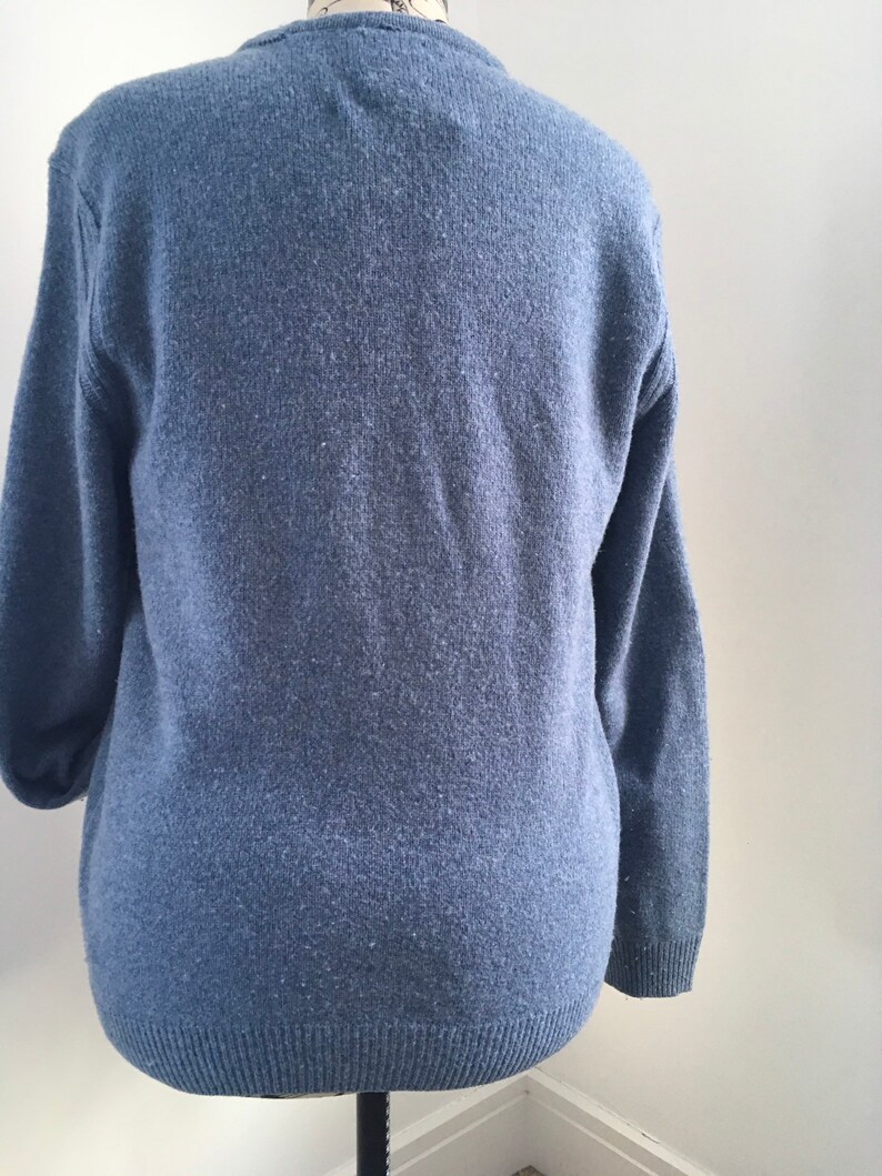 Blue lambswool cardigan