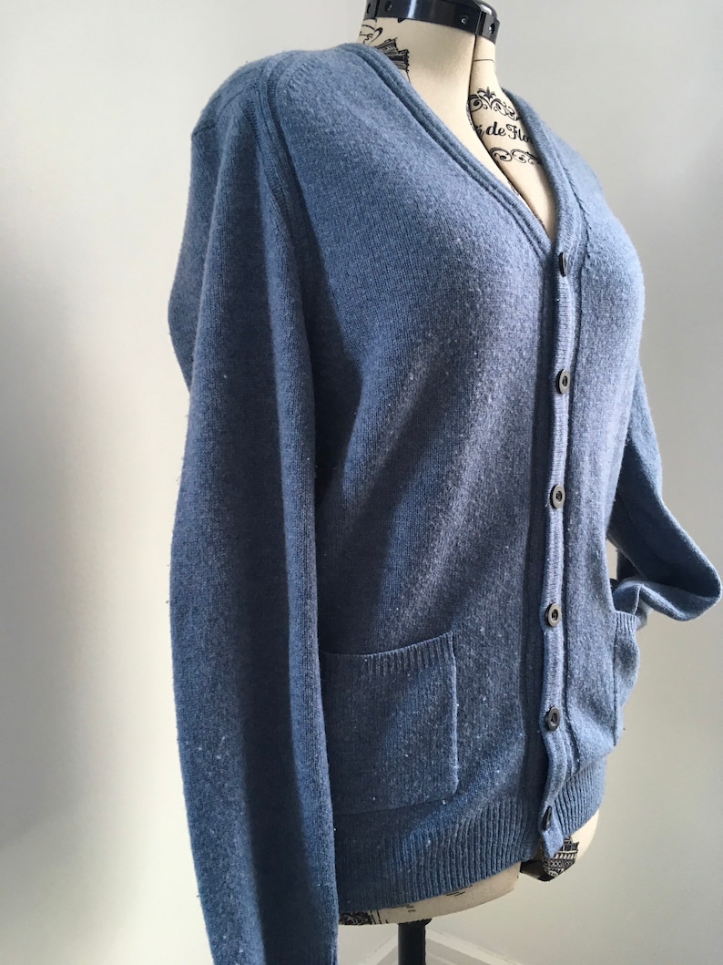 Blue lambswool cardigan