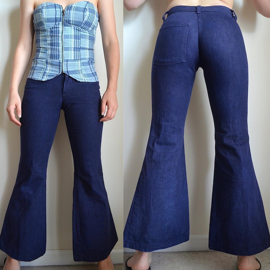 Vintage Lowrise Blue Bell Bottoms From Rappers Fits Size Extra Small