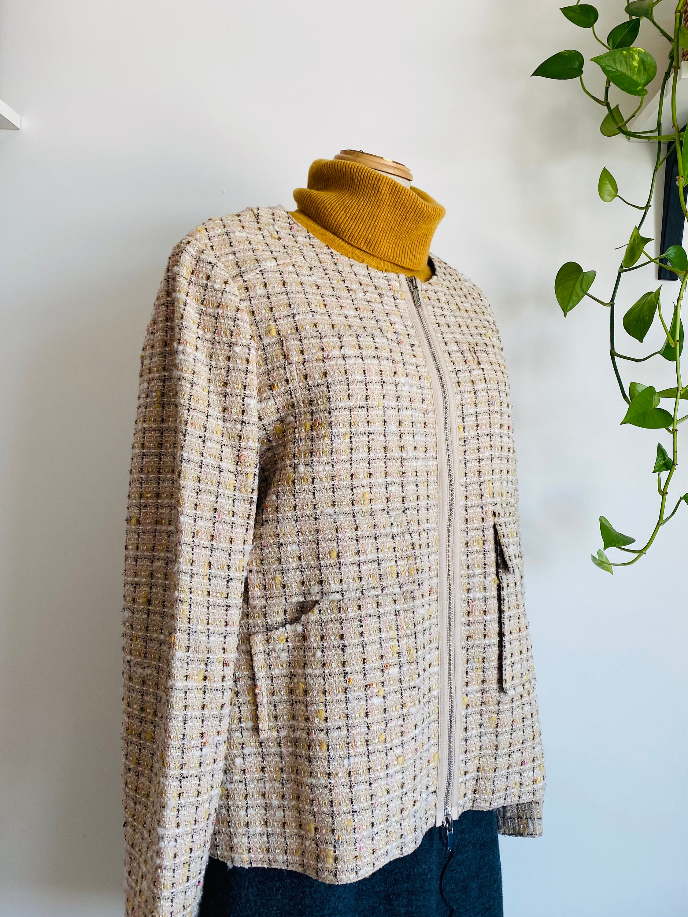 vocavaca ♥ Wool Blended Collarless Tweed Jacket Designer fashion, Seoul-fully created | W Concept