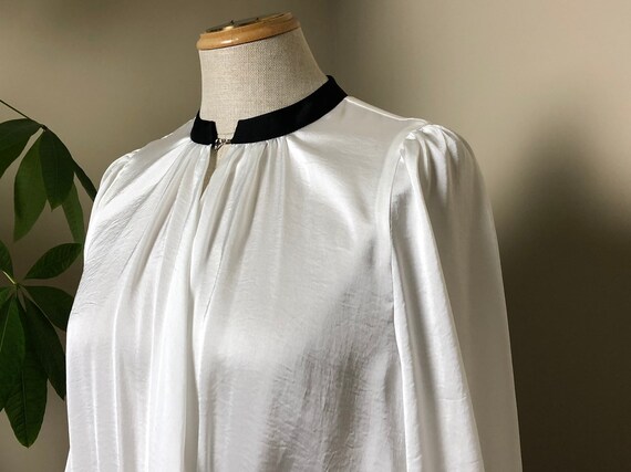 white blouse, vintage white blouse, white wrap blo