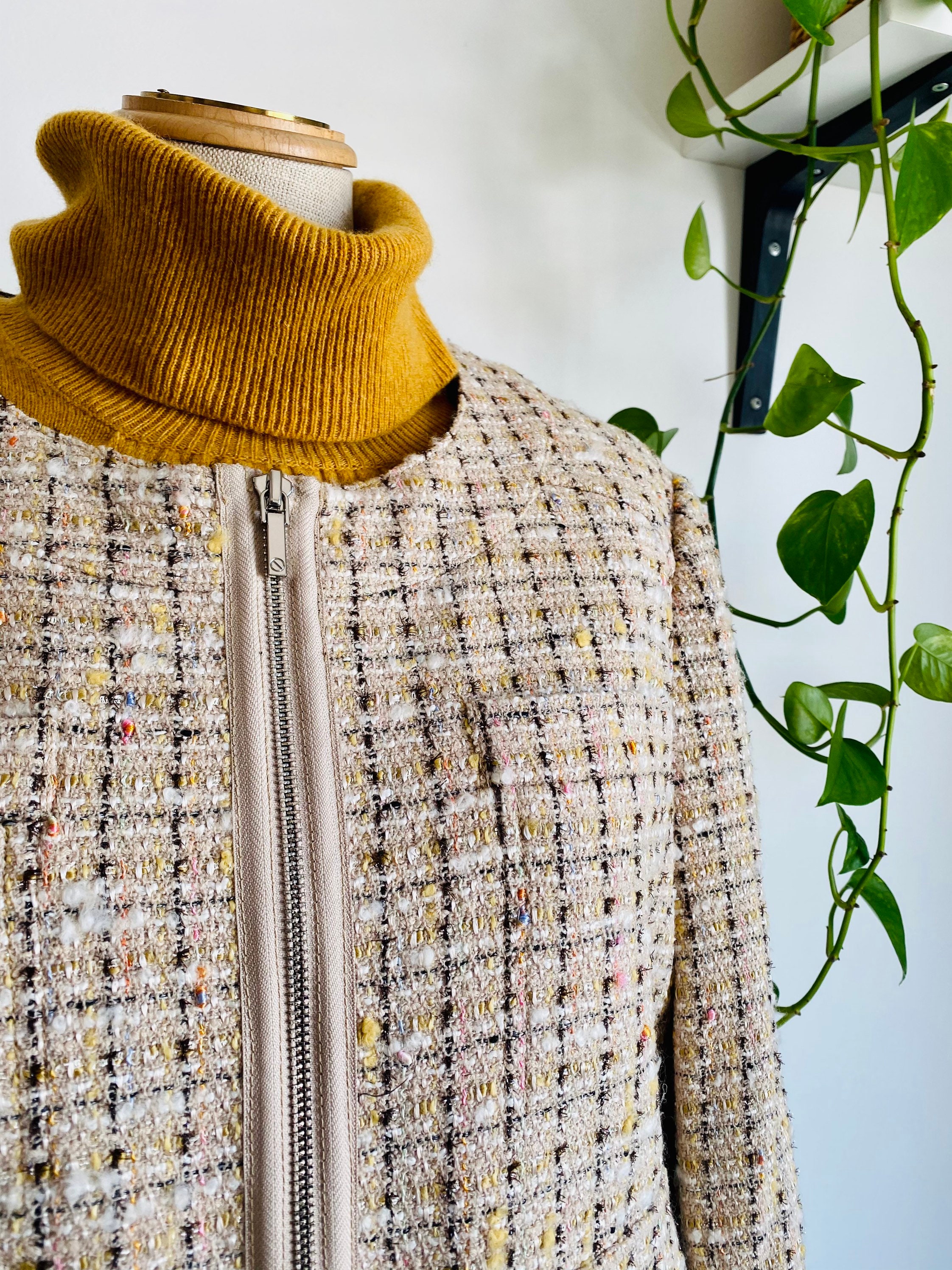 Coco Chanel Multi Colour Wool Blend Tweed Jacket.