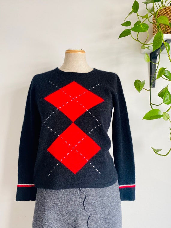 Everyday essential argyle pure cashmere sweater