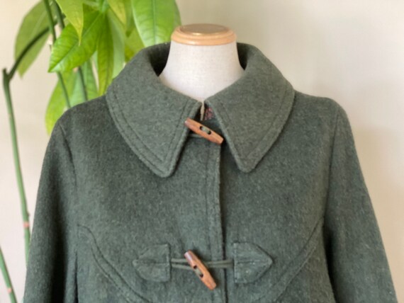 Classic duffle coat, Green winter long coat, long