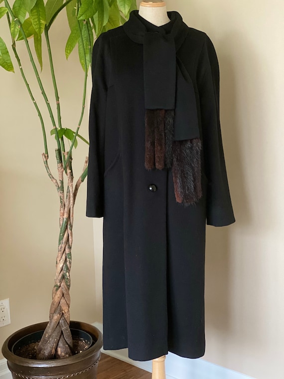 Pure wool black long coat
