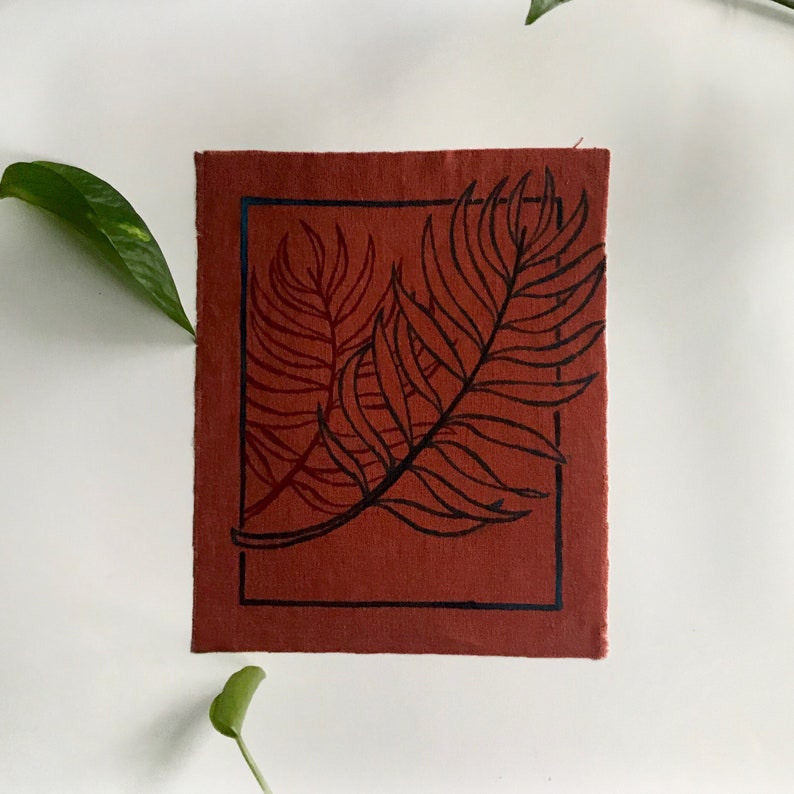 Iron-on Patch Burnt Orange and Blue Palms