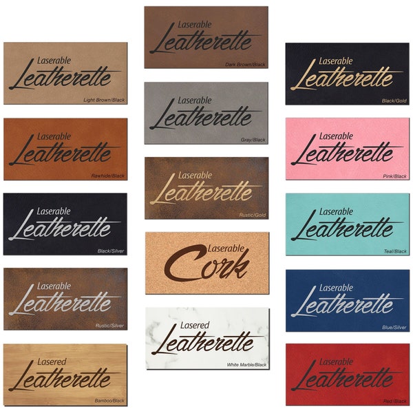 Leatherrette Sheets For Glowforge and most leading Engravers With Adhesive Backing