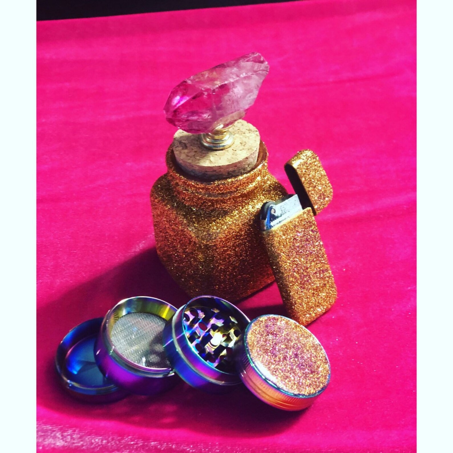 Smoker Set Lighter Grinder Smell Proof Jar Etsy