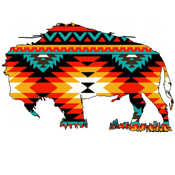 Aztec Buffalo -Digital Download-PNG