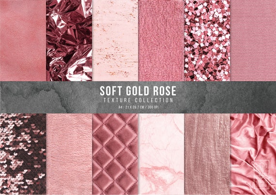 Golden Rose Texture Pack Pink Digital Background Textures In Etsy