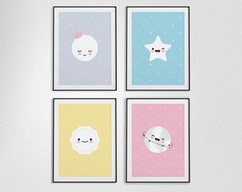 Children's posters. Wall decoration. Poster set