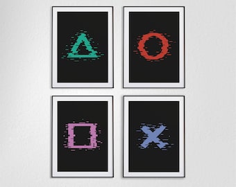SET Poster Play Station. Deco Gamer. Console Symbols. PS Console. Printed poster or digital download. SKU -