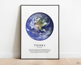 Planet Earth poster. Vintage poster. Printable poster. Digital art. Wall decor.