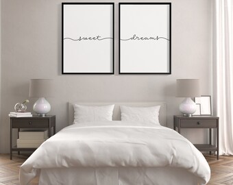 POSTER Sweet Dreams. Wall Decor. Set of 2. Minimalist Wall Art. Cuna Decoration.