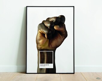POSTER Black Live Matter. Black Fist. Poster Protest. Card. Poster Protest. Print Wall Decor, Minimal Design