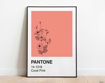 Poster Pantone Spring. Home décor. Printable digital poster.