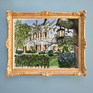 Südlicher Charme: Original Aquarell von historischen Charleston Home Digitaler Download