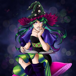 Poison Mushroom Witch 11x14" Art Print