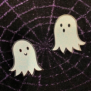 Tiny Ghost Pals Glitter Enamel Pins