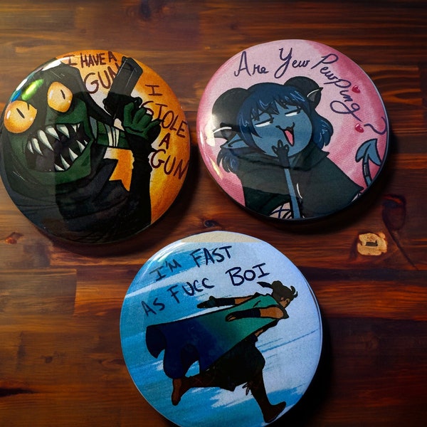 Critical Role Mighty Nein Chaos Crew M9 1.5" Round Buttons