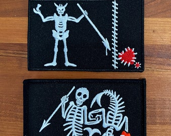OFMD BlackBonnet Blackbeard Edward Teach Our Flag Means Death Pirate Flags Embroidered Patches