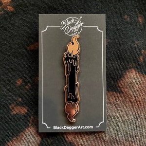 Burning at Both Ends Candle Black & Copper Enamel Pin