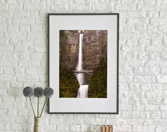 Waterfall, Multnomah Falls, Printable Wall Art, Digital Download, Nature Photography, Oregon Printable Download, Waterfall Landscape Photo