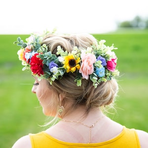 Artificial Flower Crown, Midsommar Crown, Giant Flower Crown, Colorful Flower Crown, May Day Crown, Scandinavian Flower Crown