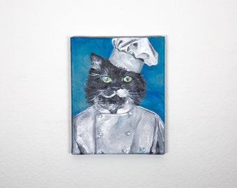Custom Pet Portrait, Animals in Clothes, Acrylic Painting on Canvas