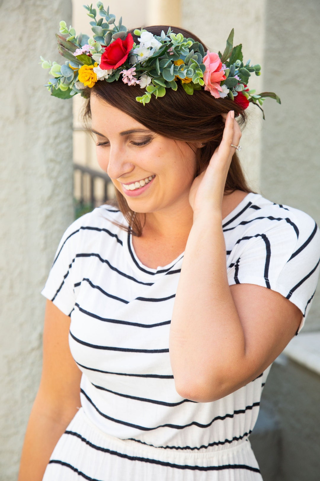 Midsommar Flower Crown, Spring Meadow Floral Headband, Artificial