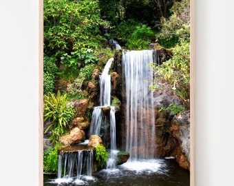 Waterfall Nature Photography, Printable Wall Art, Instant Downloadable Landscape Art