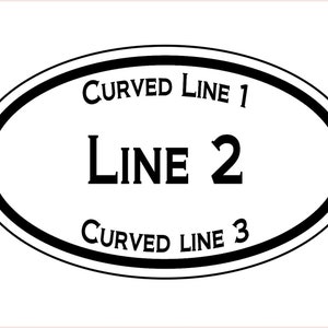 Custom Oval Stickers - 3 Lines