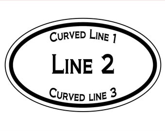 Custom Oval Stickers - 3 Lines