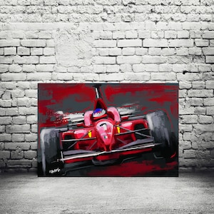 Michael Schumacher Formula 1 Racecar Car Photo Automotive Wall Art Canvas Print 