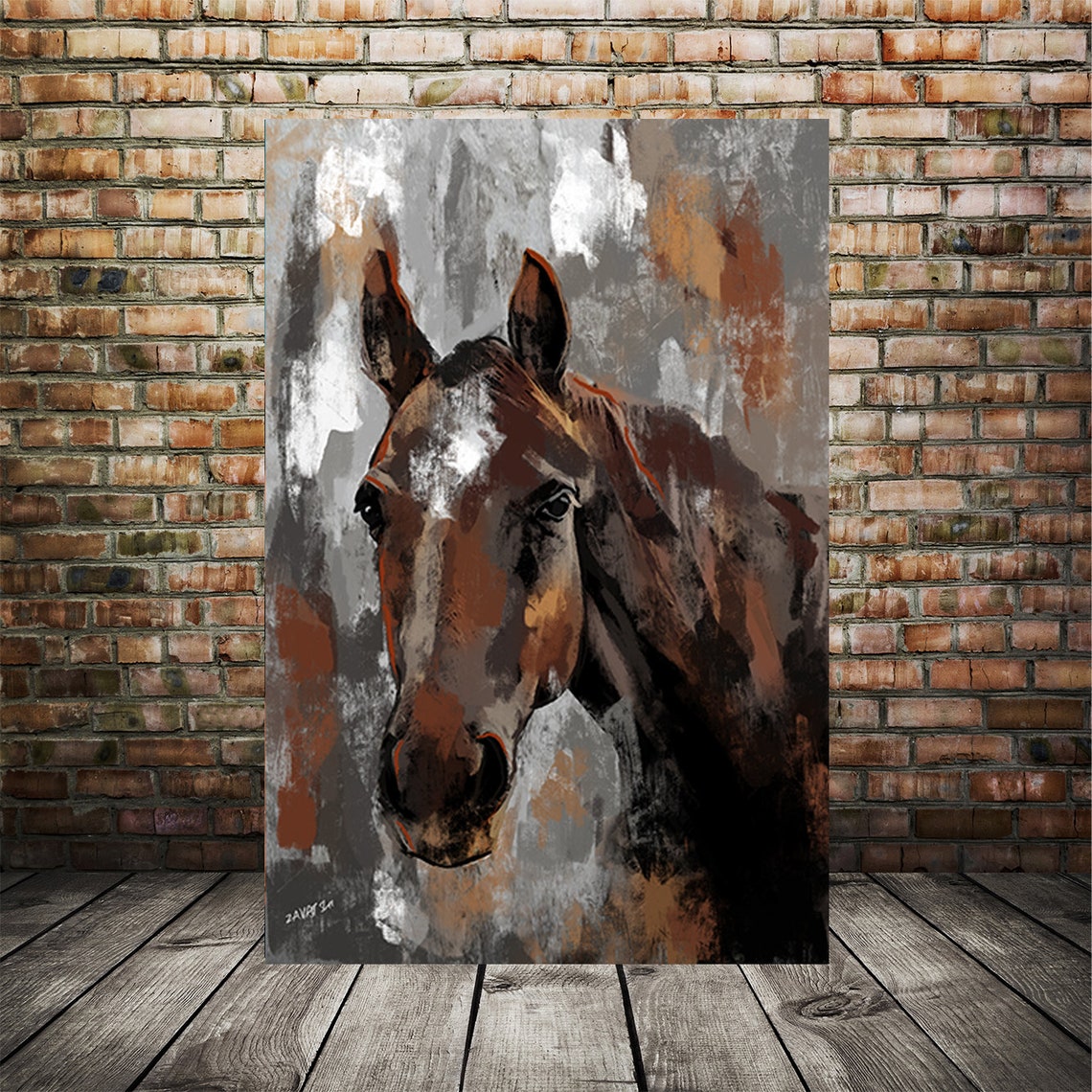 Rustic horse painting horse art print horse decor rustic Etsy