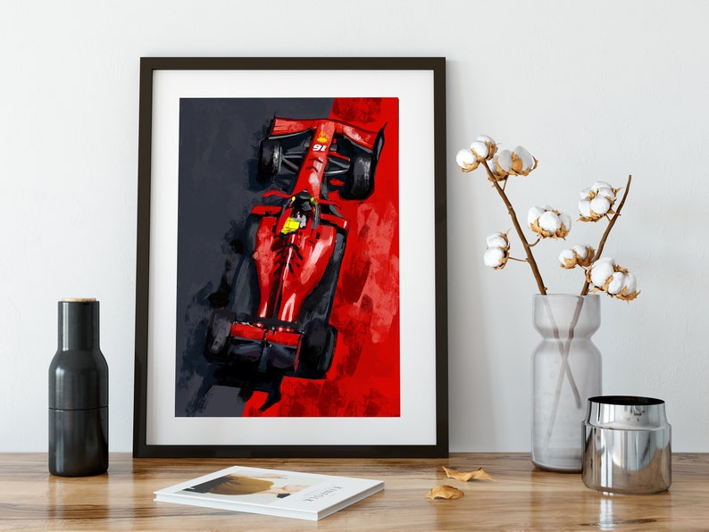 Automotive art. F1. Ferrari race car unframed art car | Etsy