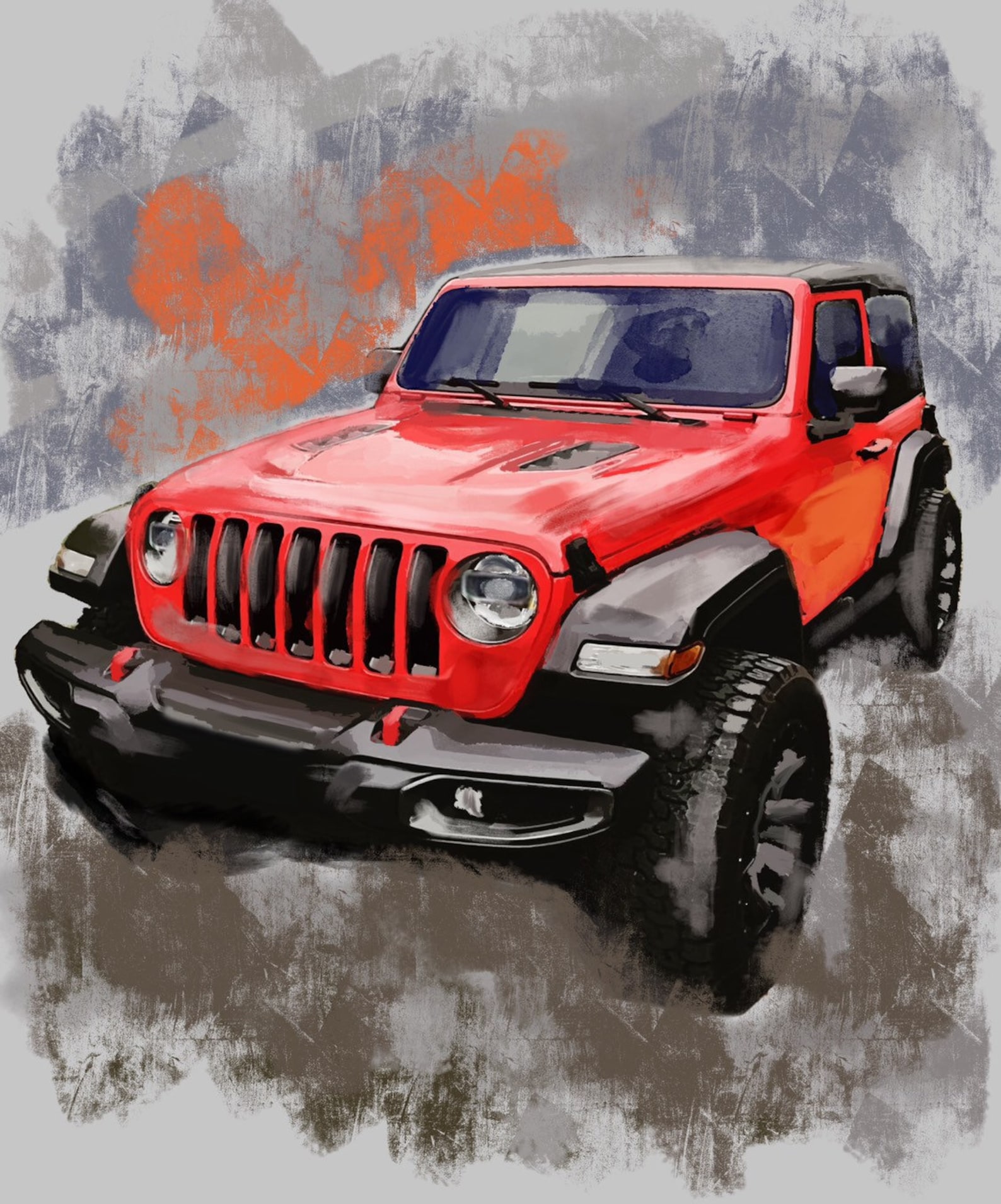 Jeep Wrangler плакат ретро