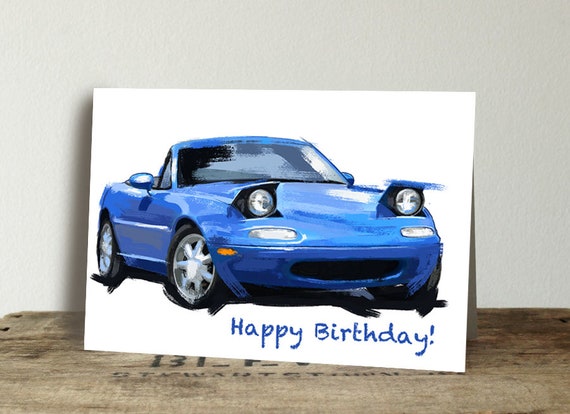 Mazda Miata Birthday Card Thank You Card Customize Your Etsy Hong Kong