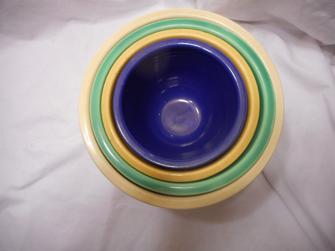 Vintage Fiesta Mixing Bowls Fiesta Nesting Bowls 1 2 3 4 Etsy