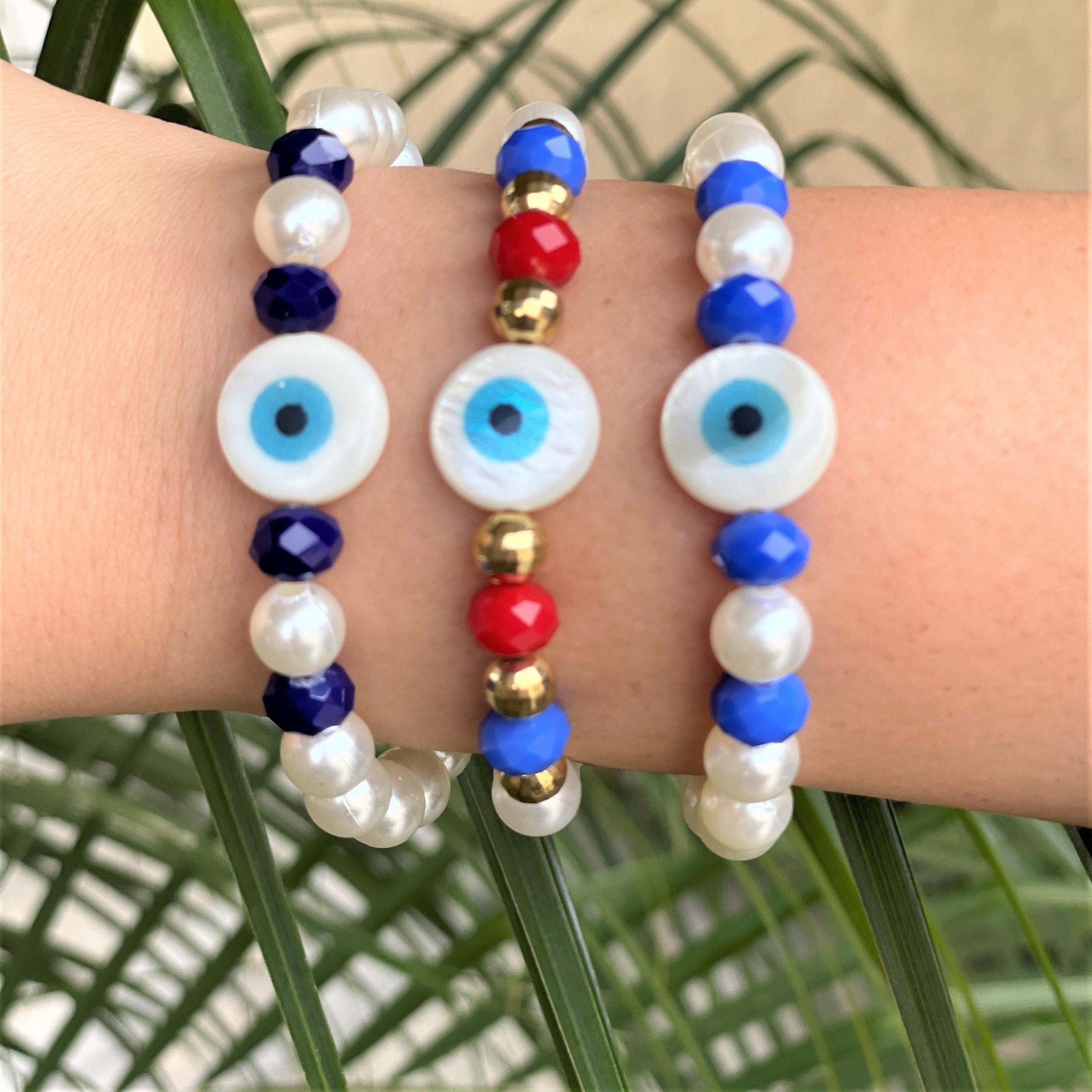 COURONNE正規品/送料/関税込み Due Mini Cross 21 Evil Eye, Bracelet, Bracelets for Women, Jewelry, Gift
