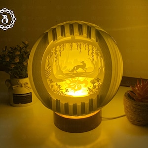 Nine Tailed Fox Sphere Popup SVG archivos - Globe Popup - Plantilla de corte de papel - Tarjeta emergente 3D