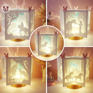 Paard boek ster lantaarns 3D SVG, DIY papieren lantaarns, 3D papier ster sjabloon, ster boek papier ambachtelijke, paard minnaar geschenken kaart