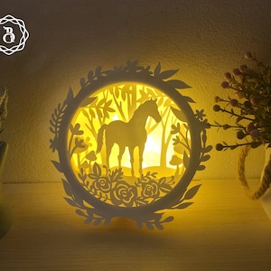Hanger Lanterns Horse Shadow Box SVG Files - Animal Shadow Box SVG - Horse Paper Cut Template - SVG Files For Cricut